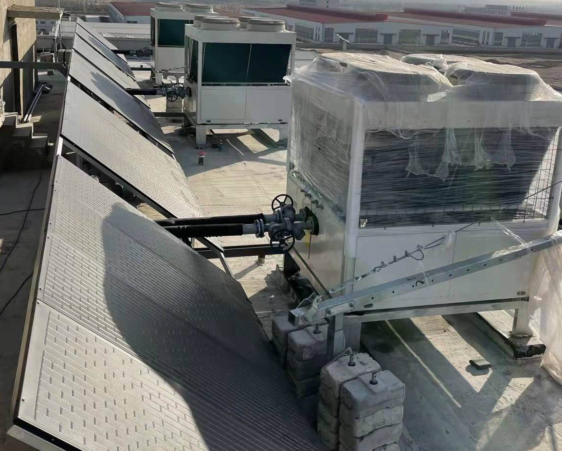 蘭州新區(qū)海遠博大新材料聚陽光伏熱泵采暖