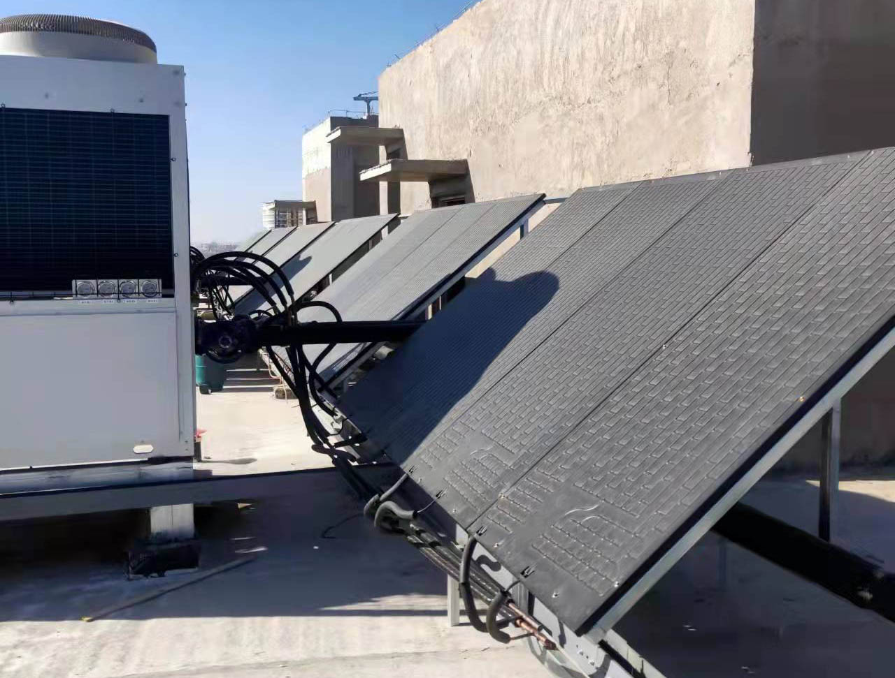 蘭州新區(qū)海遠博大新材料聚陽光伏熱泵采暖