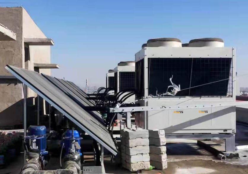 蘭州新區(qū)海遠博大新材料聚陽光伏熱泵采暖